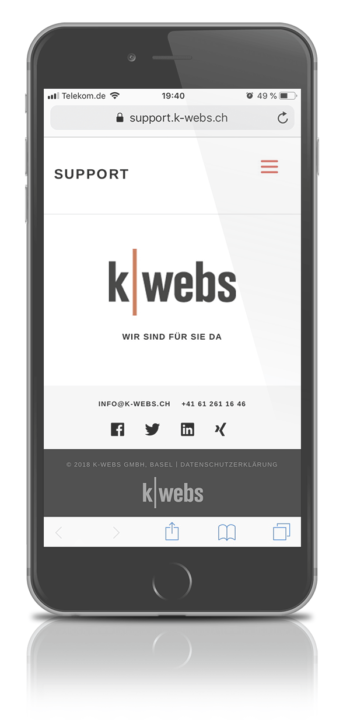k-webs Support-App