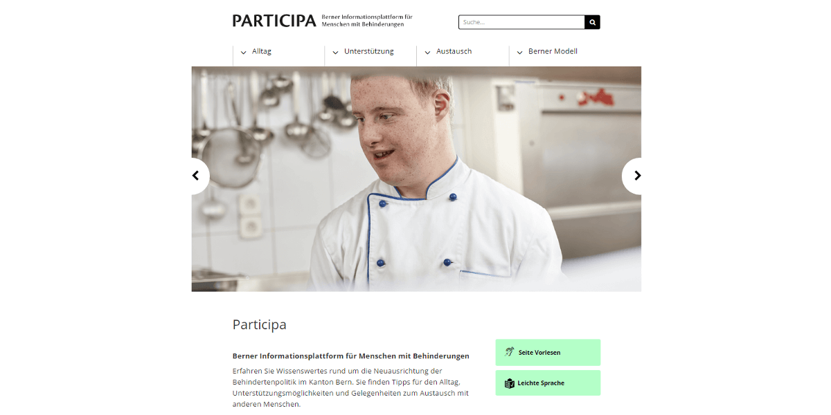 Screenshot Website participa.ch
